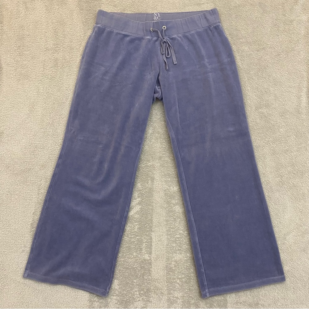 🌿 New York & Co Y2K Velour Wide-Leg Sweatpants